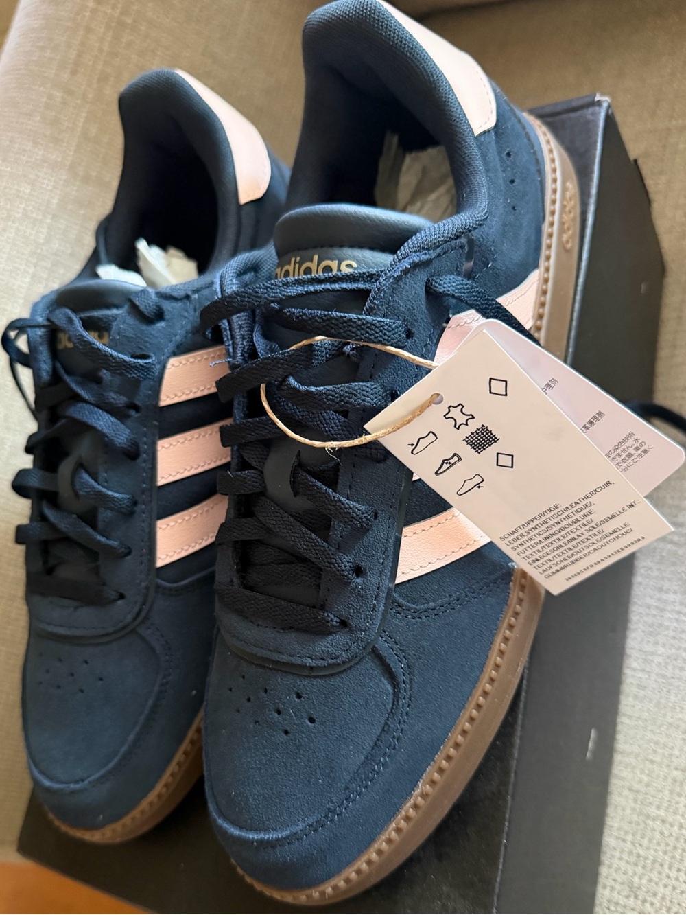 adidas Navy and Pink Sneakers